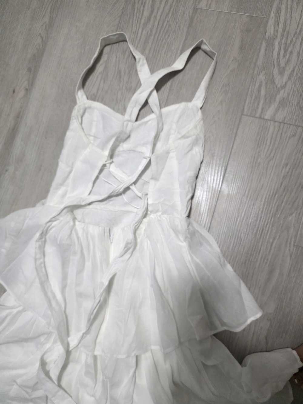 Abercrombie & Fitch White Tiered Maxi Sundress - Size XS - Picture 4 of 8